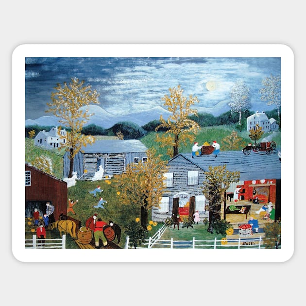 halloween scenes grandma moses Sticker by QualityArtFirst